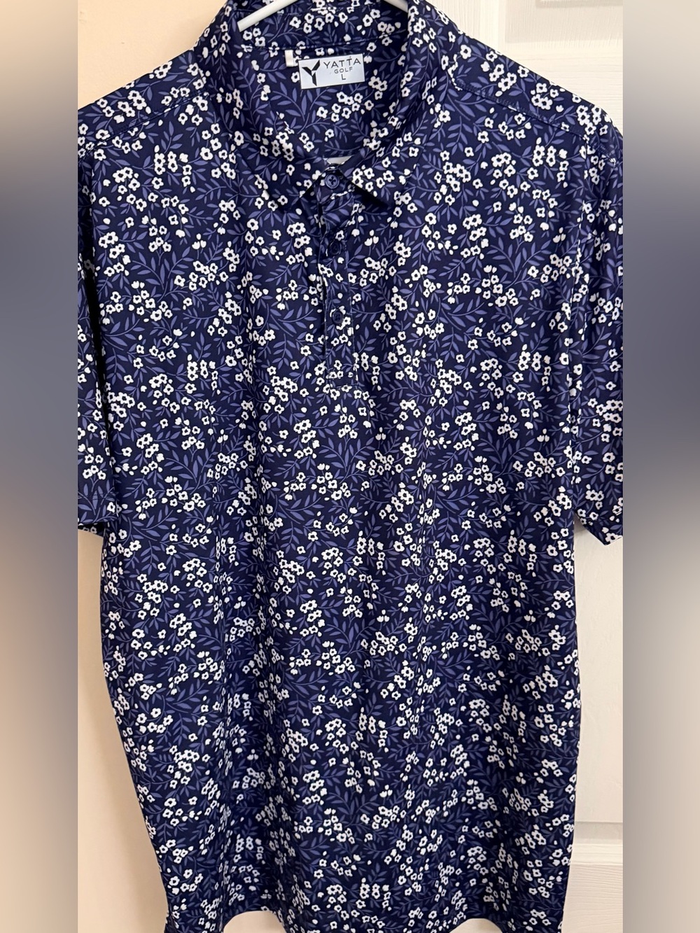 Yatta Golf Floral Print Multicolored Men’s L Short Sleeve Polo Shirt
